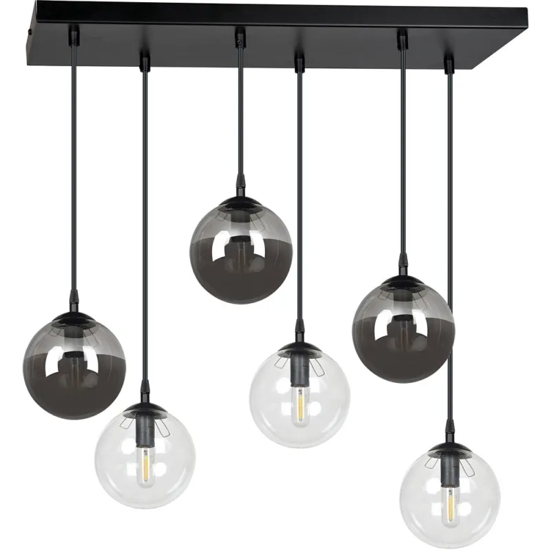 Oferta Lampa wisząca szklane kule Cosmo VI grafitowo-przezroczysta Emibig