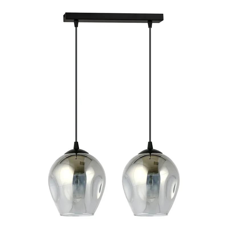 Lampa wisząca szklana podwójna Istar II czarno-grafitowa Emibig Ostatnie sztuki
