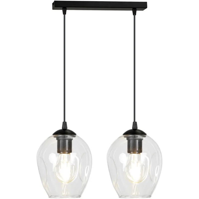 Lampa wisząca szklana podwójna Istar II czarno-przezroczysta Emibig Kup teraz