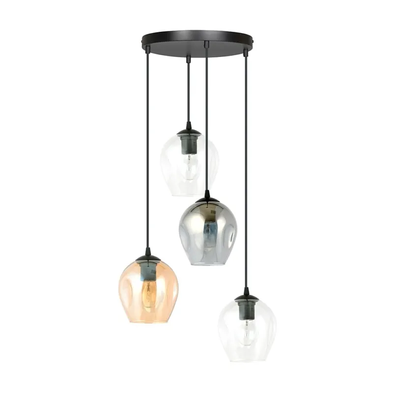 Lampa wisząca szklana Istar IV premium czarny/multikolor Emibig Łatwy zwrot