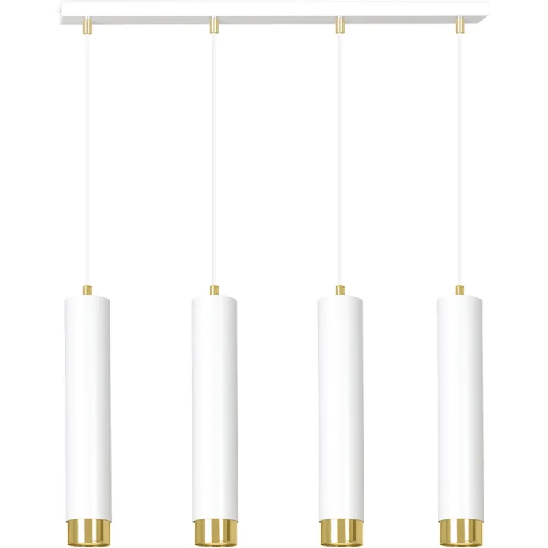 Lampa wiszące tuby Kibo IV biało-złota Emibig Obniżka ceny