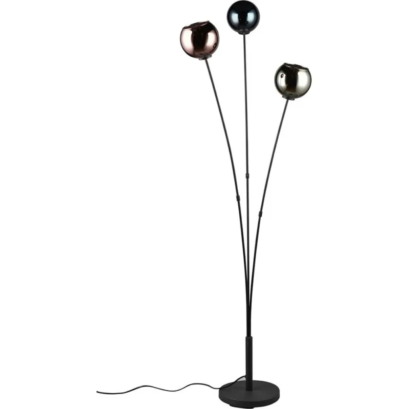 Lampa podłogowa 3 szklane kule Sheldon niebieski / zielony / miedziany / czarny Reality Zamów dziś