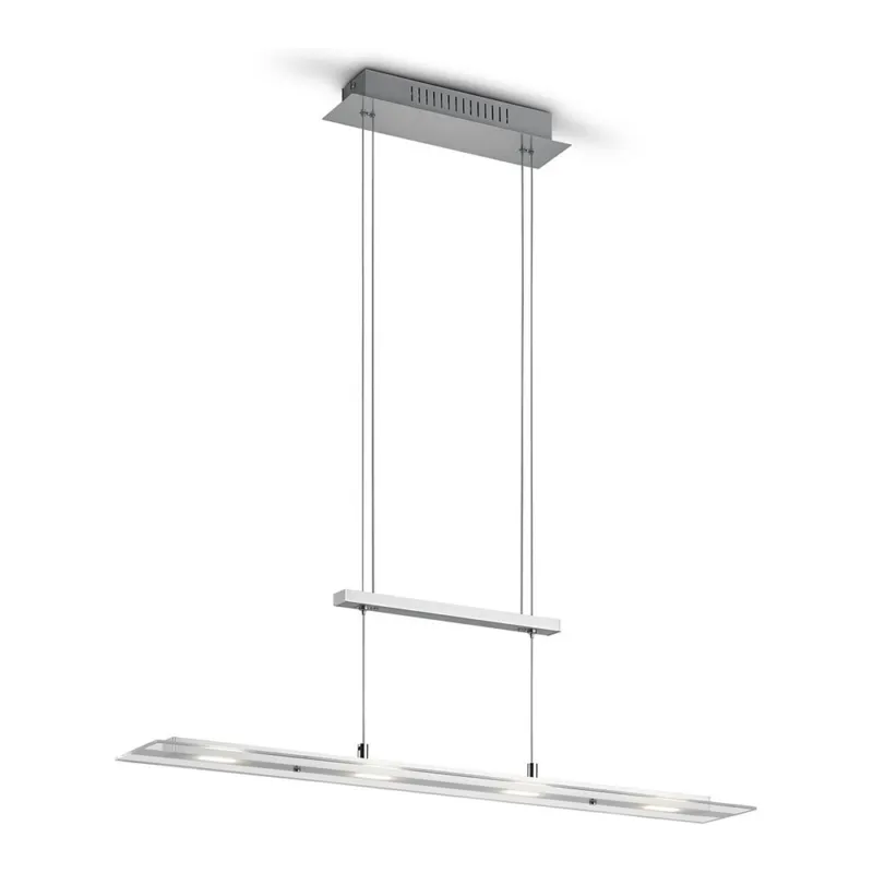 Darmowy zwrot Lampa wisząca podłużna szklana Milos LED 80cm nikiel matowy Reality