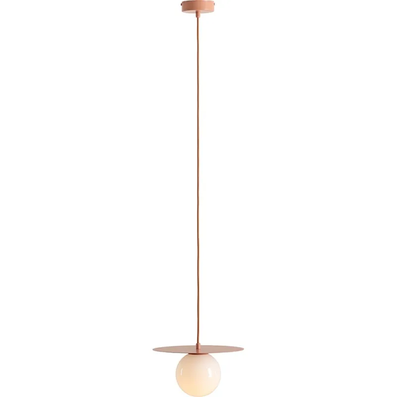 Promocja Lampa wisząca szklana kula Loop 28cm biały / koral Aldex