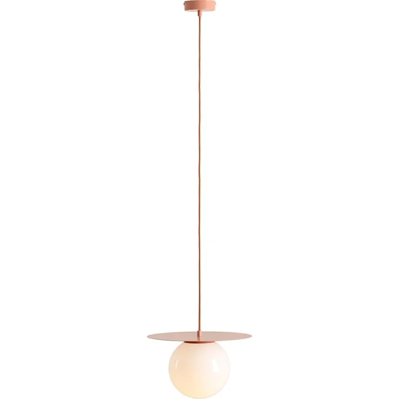 Lampa wisząca szklana kula Loop 34cm biały / koral Aldex Bezpieczne zakupy