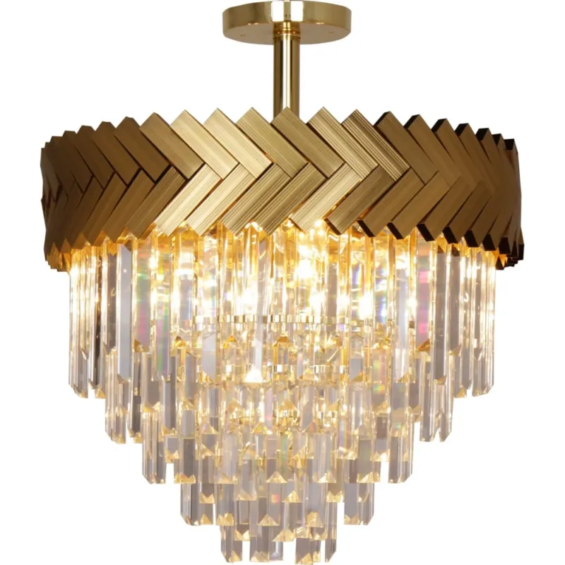 Lampa sufitowa kryształowa Lyon 50cm złoty / przeźroczysty Zumaline Popularny