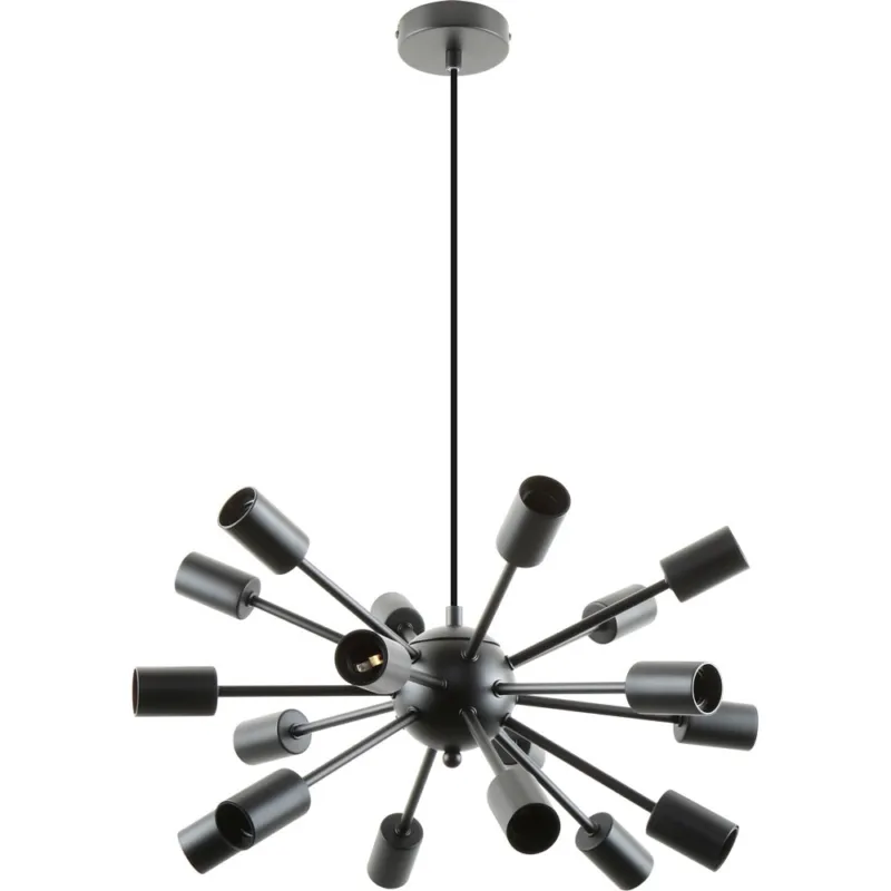 Lampa wisząca loft 18 punktowa Mandi 46cm czarna Zumaline Ekspresowa dostawa