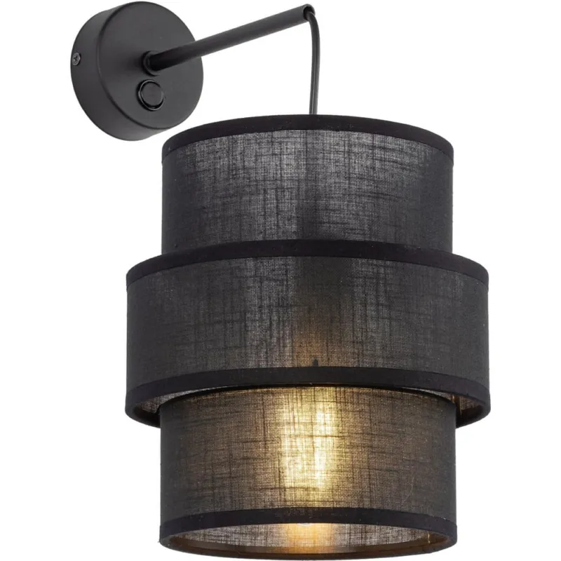 Kinkiet wiszący z abażurem Calisto Black czarny Lighting Nowość