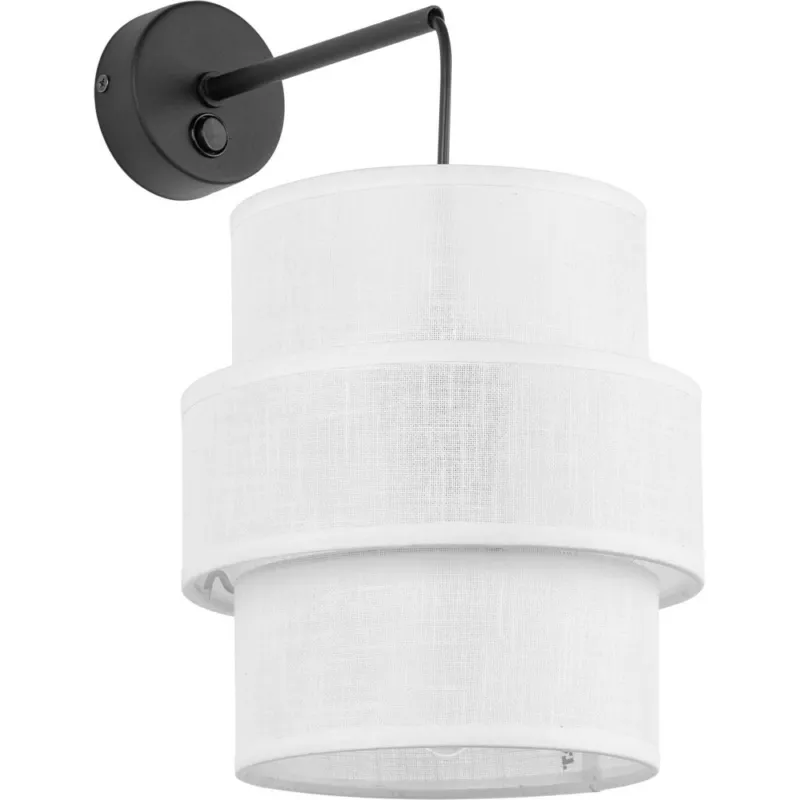 Tylko do końca tygodnia Kinkiet wiszący z abażurem i włącznikiem Calisto White biały / czarny Lighting