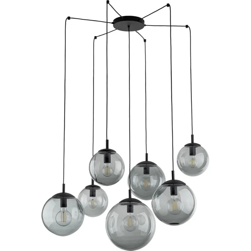 Zamów dziś Lampa wisząca 7 szklanych kul Esme 180cm grafitowa TK Lighting
