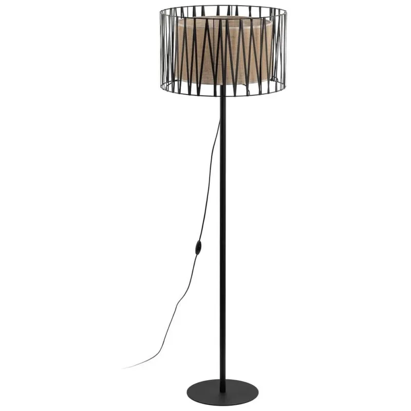 Zamów teraz Lampa podłogowa z abażurem Harmony Nature brązowy / czarny TK Lighting