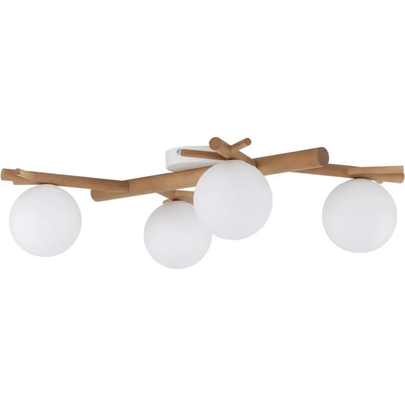 Plafon skandynawski 4 szklane kule Sheron 67cm biały / drewno TK Lighting Nie przegap
