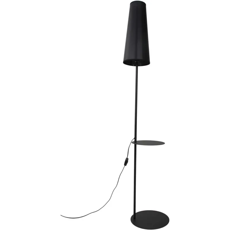 Darmowy zwrot Lampa podłogowa z abażurem i stolikiem Zing 170cm czarna TK Lighting
