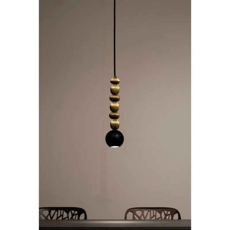 Zamów dziś Lampa wisząca kula dekoracyjna Bola Queen I LED 9cm H35cm czarny / mosiądz Loftlight