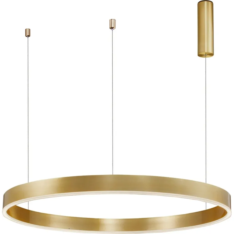Lampa wisząca okrągła nowoczesna Gemma LED 100cm złoto-mosiężna Promocja