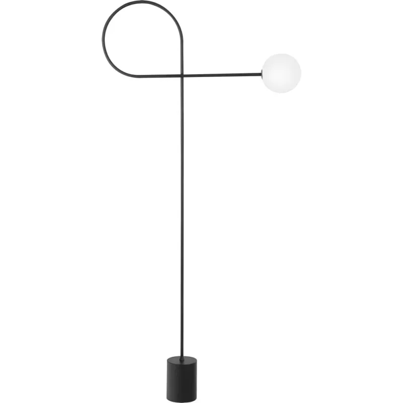 Lampa podłogowa szklana kula designerska Ballo opal / czarny Popularny