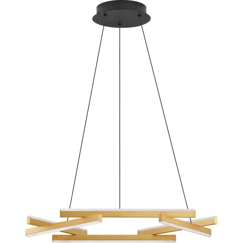 Dostępne od ręki Lampa wisząca nowoczesna Ksilo LED 66cm szczotkowane złoto / czarny