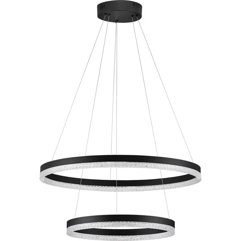 Hit sprzedaży Lampa wisząca okrągła z kryształkami Giulia LED 60cm / 40cm złoty czarna