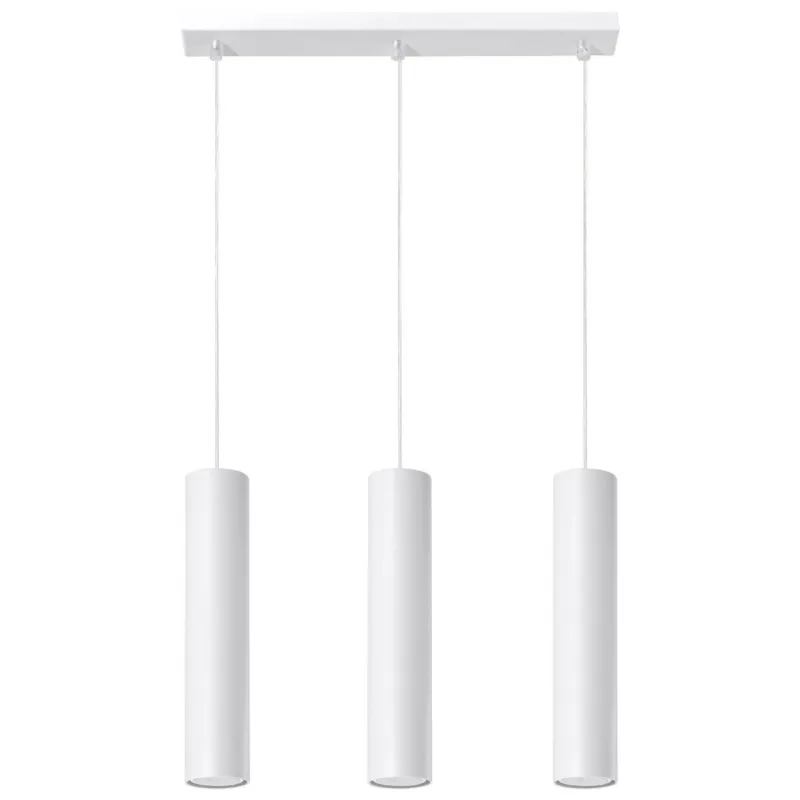 Biała lampa wisząca Chios 3 z kloszami typu ”tuba” Zniżka
