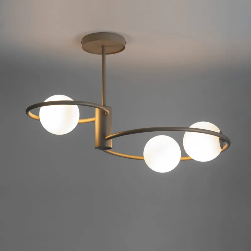 Lampa sufitowa Nate 3 na beżowym stelażu Dostępne od ręki