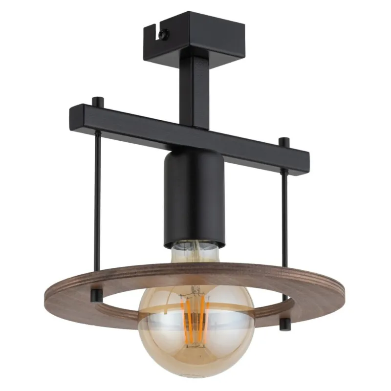 Dostępne od ręki Pojedyncza lampa sufitowa Bruce na czarnym stelażu