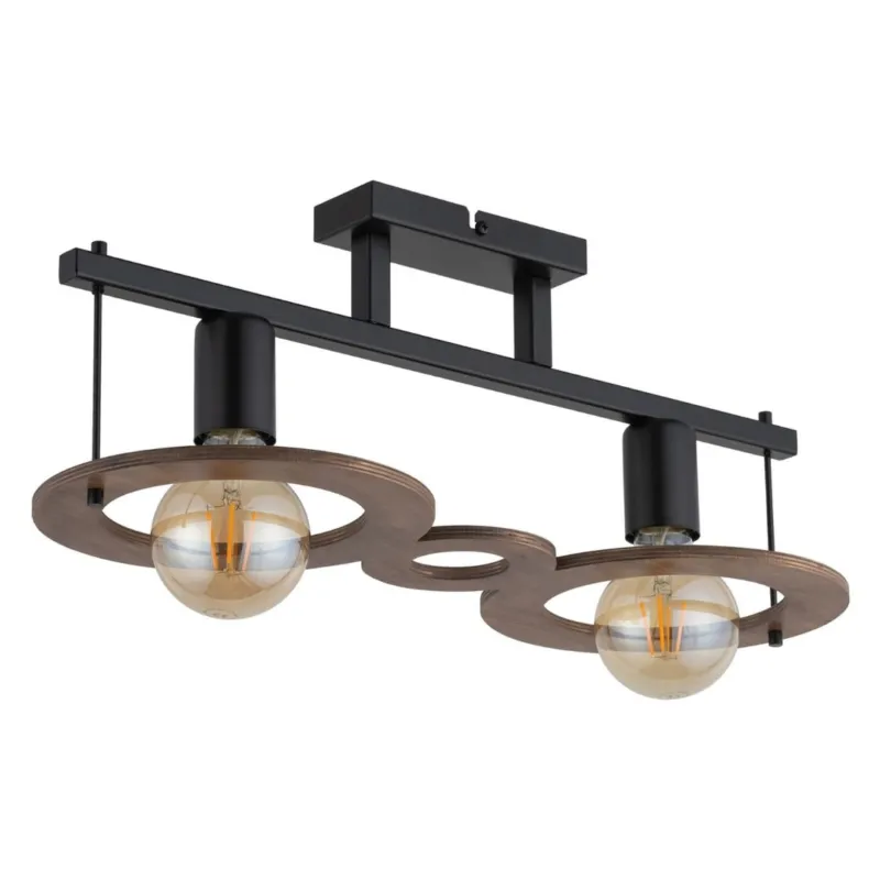 Kup teraz Lampa sufitowa Bruce 2 z ciekawym elementem imitującym drewno