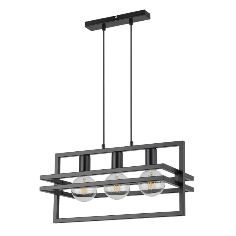 Premium Potrójna lampa wisząca Arry 3 w czarnym kolorze