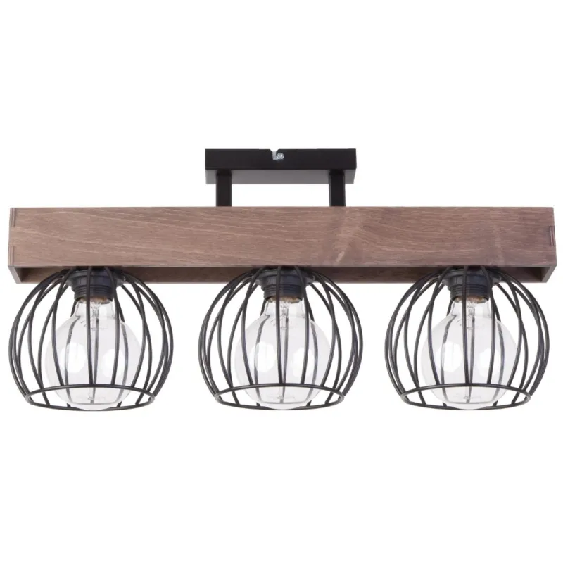 Lampa sufitowa Darren 3 z czarnymi kloszami Ostatnie sztuki