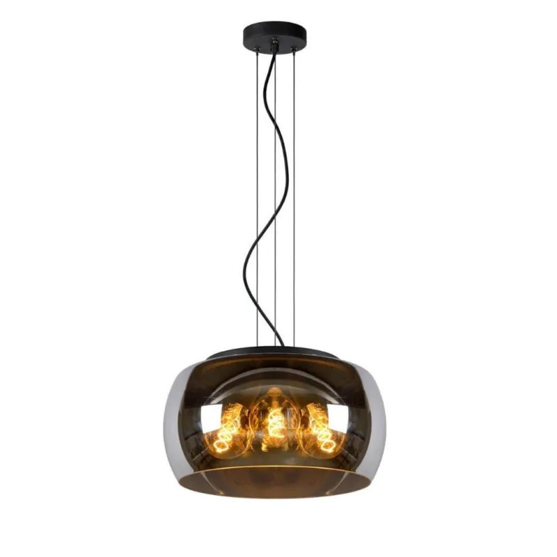 Ostatnie sztuki Szklana lampa wisząca z dymionym kloszem Olivia Bicolour S – OUTLET