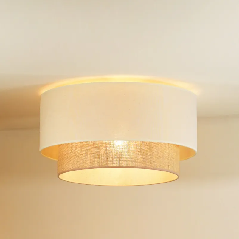 Wybór klientów Jutowa lampa sufitowa Boho – podwójny abażur