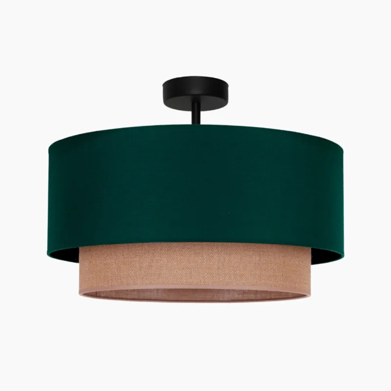 Zielona lampa sufitowa Boho na czarnej stopce Obniżka ceny