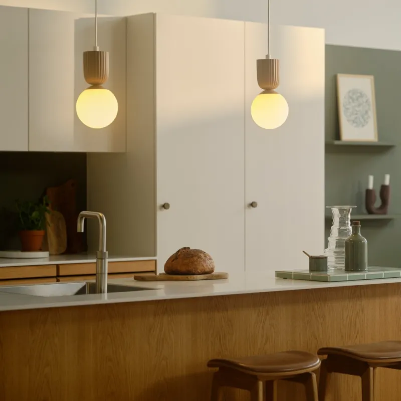 Cena promocyjna Brązowa lampa wisząca Sadie ze szklanym kloszem