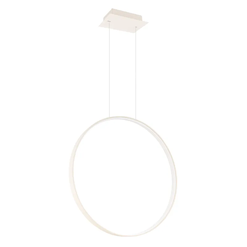Najlepsza cena Jasnobeżowa lampa wisząca pierścień pionowy RIO LED