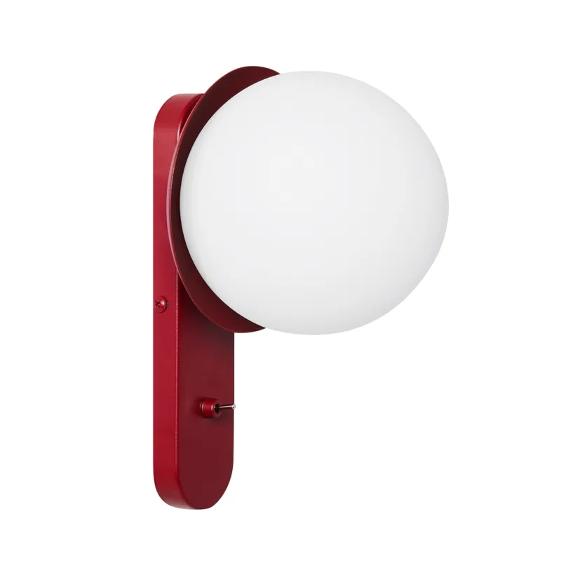 Taniej Burgundowa lampa ścienna KUUL D1 z włącznikiem