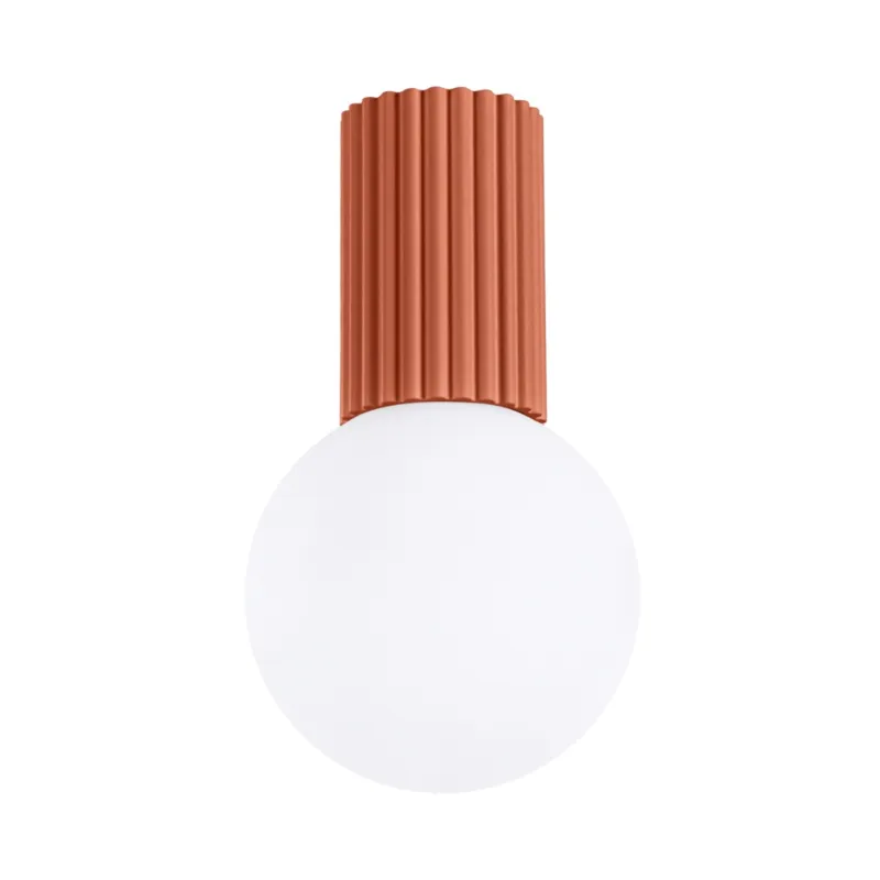 Super okazja Krótka lampa przysufitowa Globia IP44 – ochra czerwona