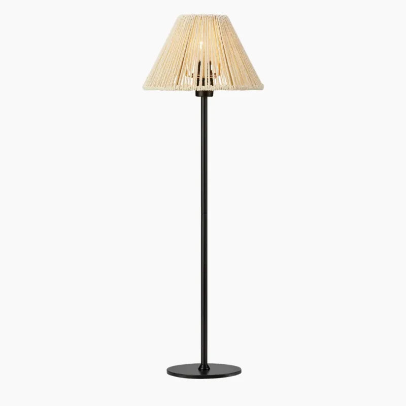 Cena promocyjna Prosta lampa stołowa Corda z beżowy abażurem