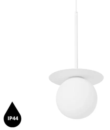 Biała sufitowa lampa wisząca z podwyższoną szczelnością IP44 do łazienki UMMO BRB111PS0 BORRA B Wybór klientów