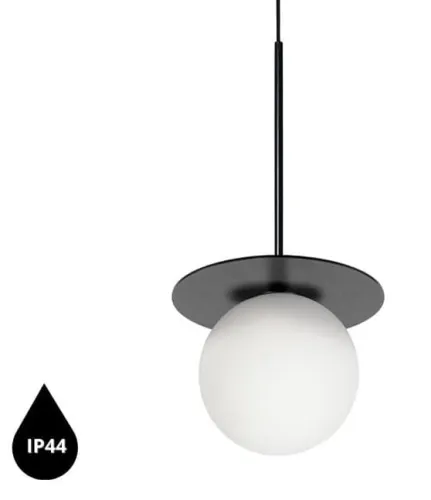 Czarna sufitowa lampa wisząca z podwyższoną szczelnością IP44 do łazienki UMMO BRB122PS0 BORRA B Oferta limitowana