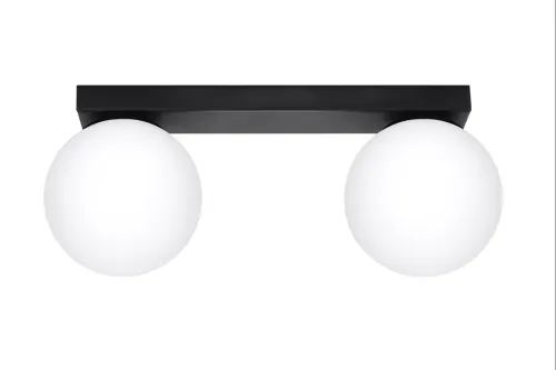 Plafon sufitowy dwa szklane klosze kule na listwie Sollux Lighting SL.1152 YOLI 2 czarny 2xG9 Nie przegap