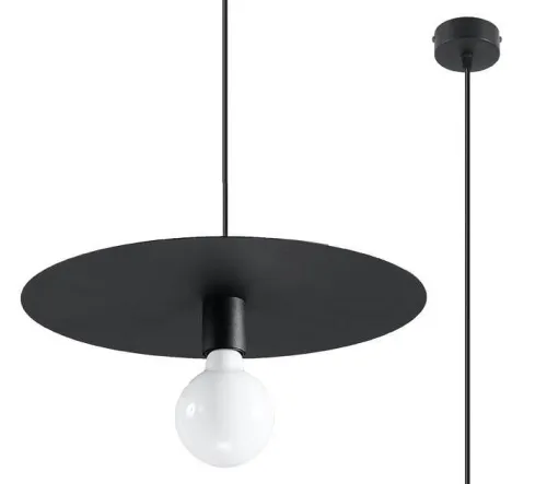Lampa wisząca z okrągłym kloszem Sollux Lighting SL.0853 Blue Sapphire FLAVIO czarna 1xE27 Promocja