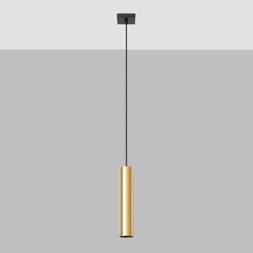 Lampa wisząca pojedyncza krótka stalowa rurka Sollux Lighting SL.1200 Ocean Green LAGOS 1 złoty połysk 1xGU10 100cm Okazja