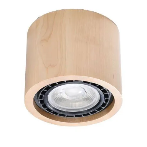 Oferta czasowa Lampa sufitowa plafon walec Sollux Lighting SL.0913 Peach Puff BASIC 1 naturalne drewno 1xGU10