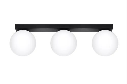 Rabat Plafon sufitowy trzy szklane klosze kule na listwie Sollux Lighting SL.1153 YOLI 3 czarny 3xG9