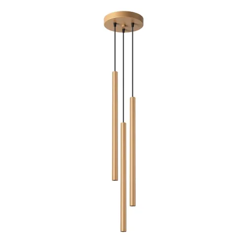 Lampa wisząca trzy długie wąskie tuby stalowe Sollux Lighting SL.1172 Ocean Green PASTELO 3P złota 3xG9 Tani
