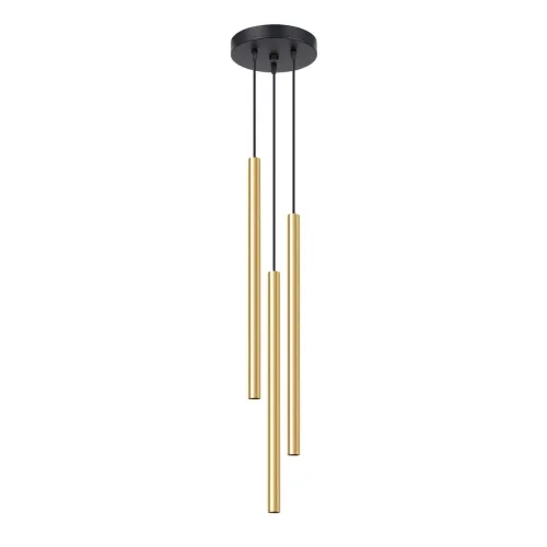 Dodaj do koszyka Lampa wisząca trzy wąskie długie tuby Sollux Lighting SL.1197 Ocean Green PASTELO 3P złoty połysk 3xG9