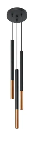 Lampa wisząca trzy stalowe rurki Sollux Lighting SL.0890 Ocean Green MOZAICA 3P czarny/miedź 3xG9 Zamów teraz