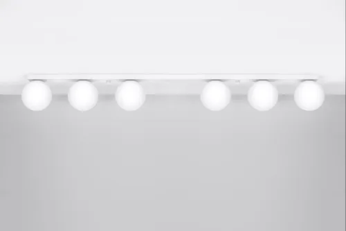 Zamów teraz Plafon sufitowy sześć szklanych kloszy kul na listwie Sollux Lighting SL.1150 YOLI 6 biały 6xG9