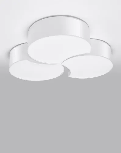 Dodaj do koszyka Plafon sufitowy koniczyna trzy klosze z tworzywa sztucznego Sollux Lighting SL.1052 Spanish Orange CIRCLE 3B biały 6xE27