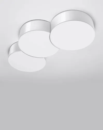 Plafon sufitowy trzy okrągłe klosze z tworzywa sztucznego Sollux Lighting SL.1051 Spanish Orange CIRCLE 3A biały 6xE27 Sprawdź teraz