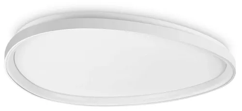 Bezpieczne zakupy Biała lampa sufitowa owalna z ramą metalową Ideal Lux 328973 Gemini pl d081 dali/push LED 42W 3000K